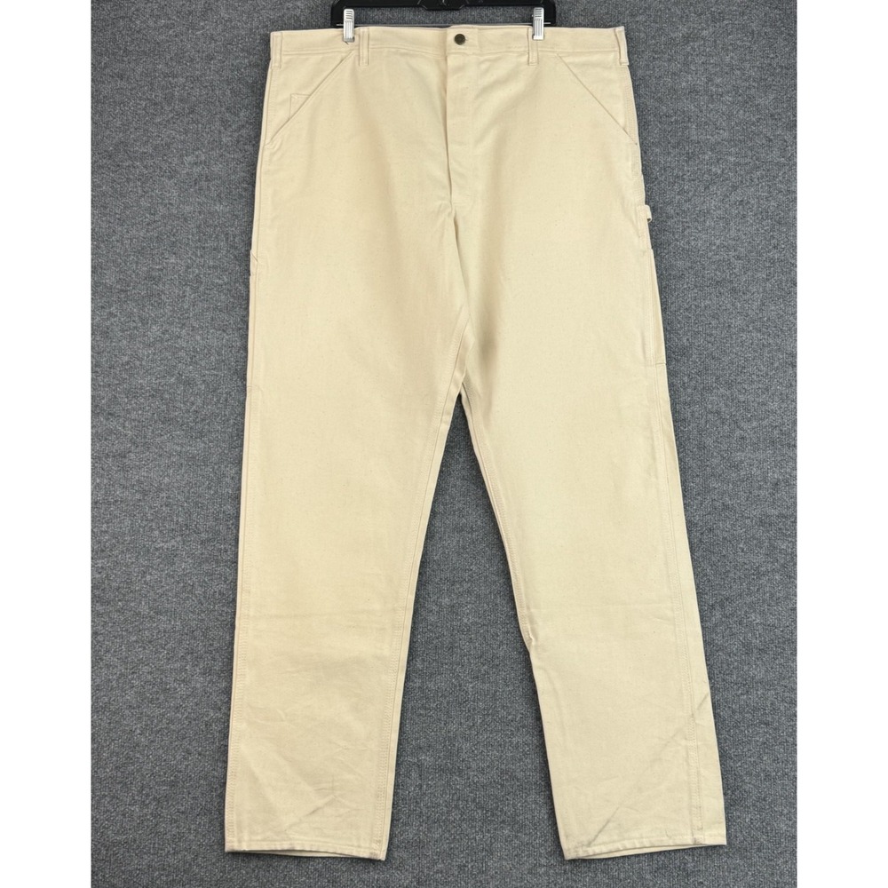 Vintage Stan Ray Painter Pants Mens 44x36 Ivory Cotton Workwear Carpenter USA